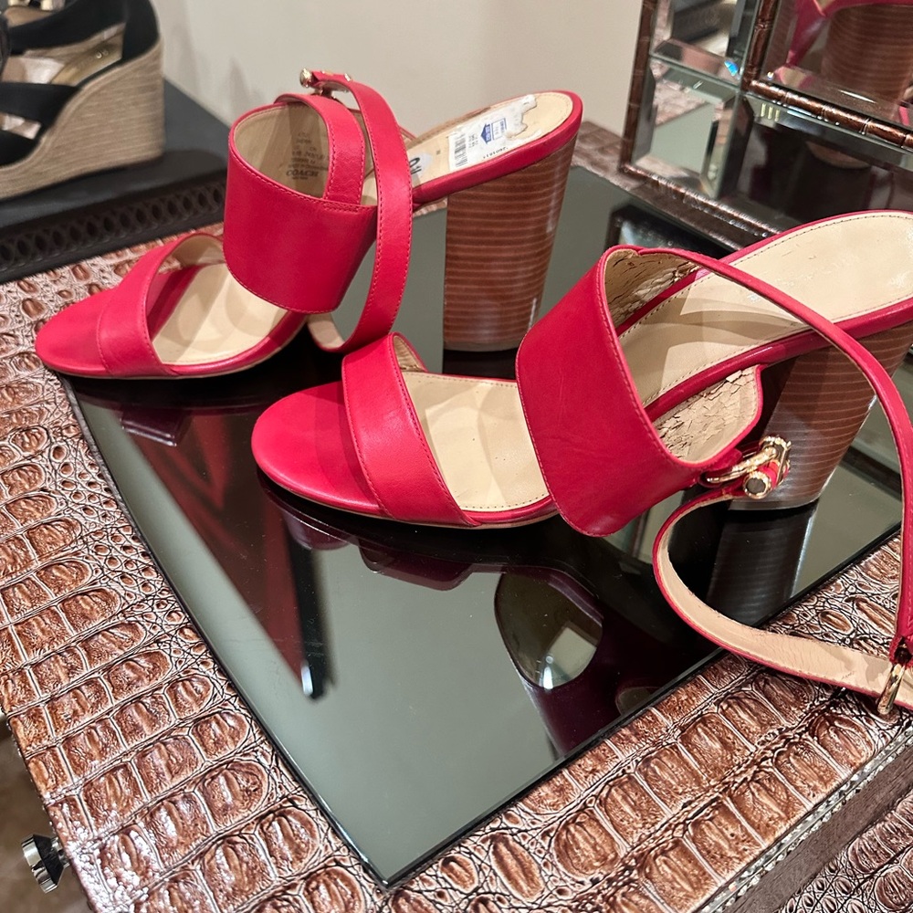 Coach Ankle Strap Red Heels